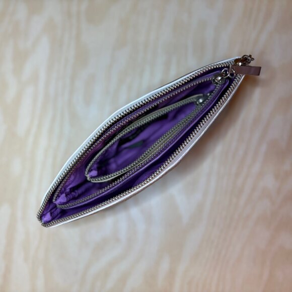 White House Black Market Makeup Bag Trio (Purple, Silver, Gold) **NEW WOT** - Picture 8 of 11